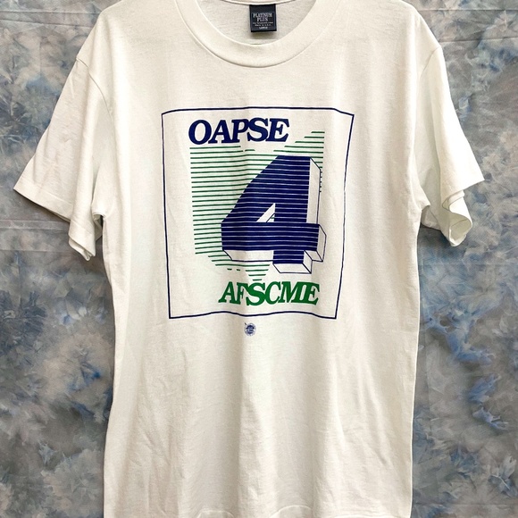 Vintage Tee OAPSE AFSCME Size L White Great Condition - Picture 1 of 3